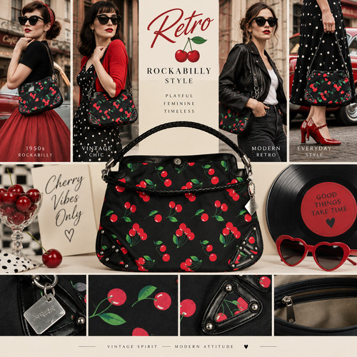Retro rockabilly tasche - rockabilly,